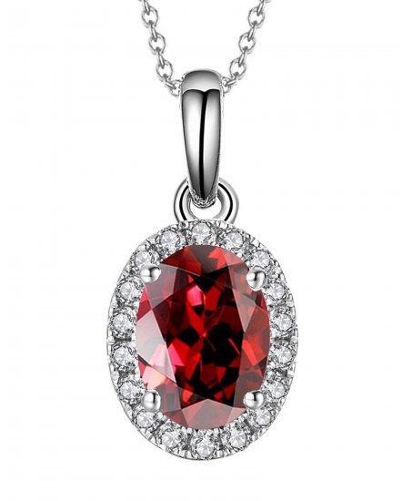 OVAL COLORED STONE DIAMOND PENDANT (VP406)